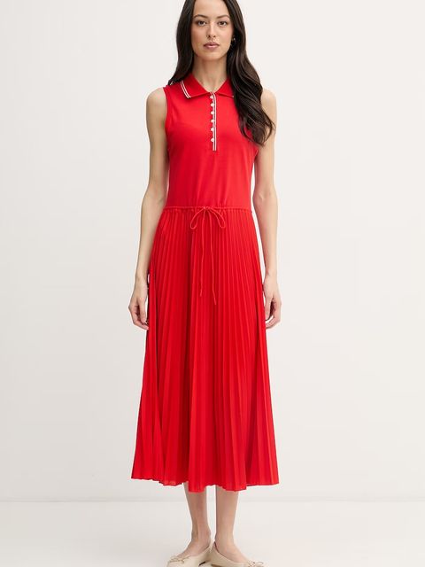 Tommy Hilfiger sukienka plisowana z bawełną - zdjęcie produktu nr 1