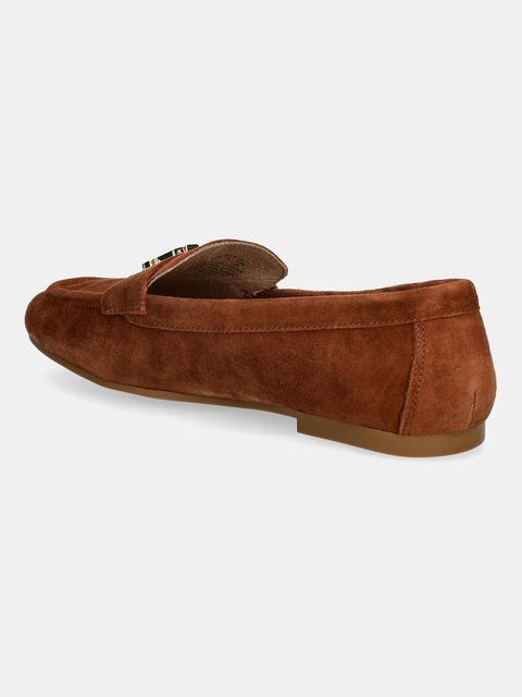 Lauren Ralph Lauren mokasyny zamszowe Averi III damskie kolor brązowy na płaskim obcasie 802946809014