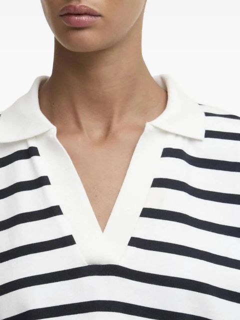 Barbour Inez striped V-neck T-shirt - White