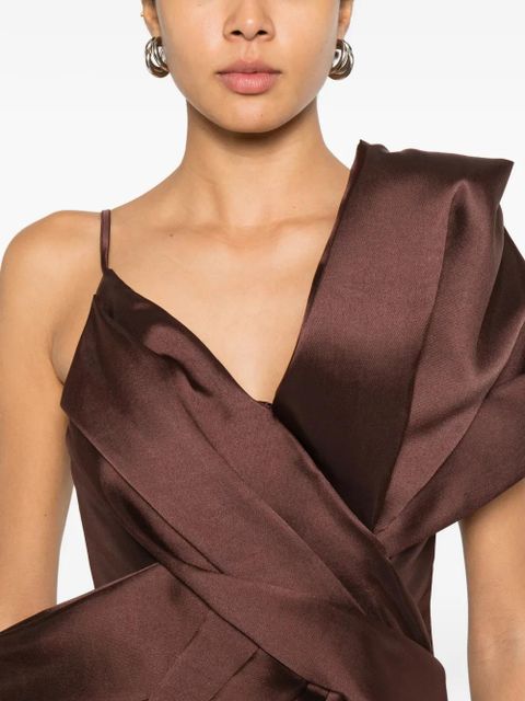 Marques'Almeida bow satin top - Brown