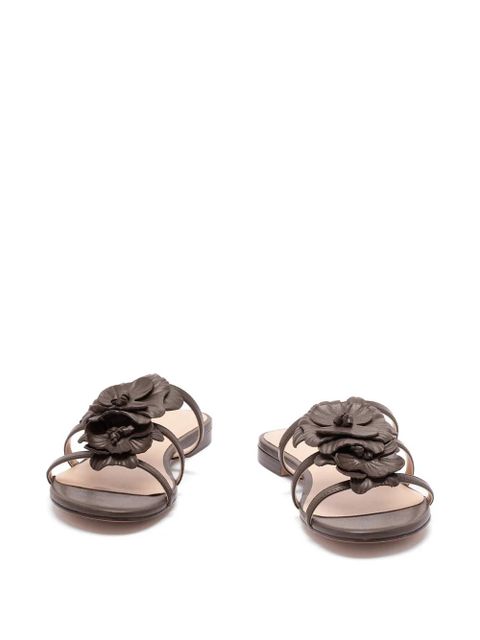 TWINSET floral-strap flat sandals - Brown