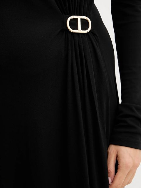 Twinset sukienka kolor czarny maxi prosta 252TP2024