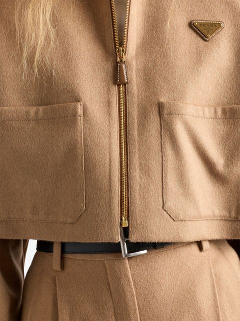 Prada camel-hair blouson jacket - Brown