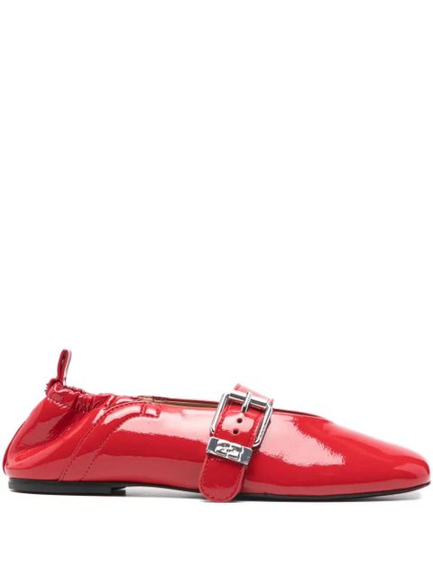 GANNI buckled ballet flats - Red - zdjęcie produktu nr 1