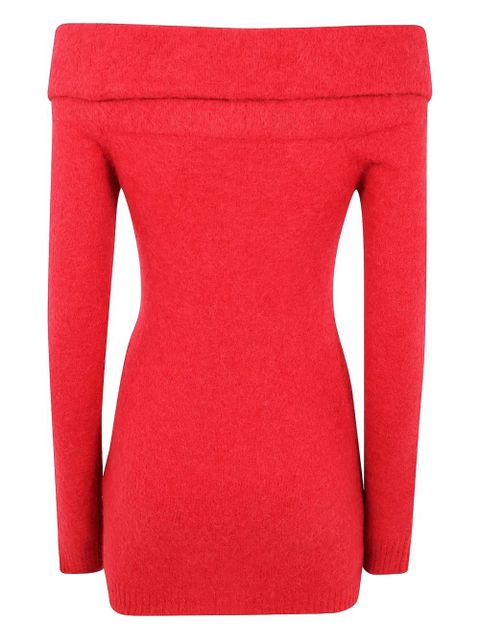 Blumarine off-shoulder flower-embellished dress - Red - zdjęcie produktu nr 2