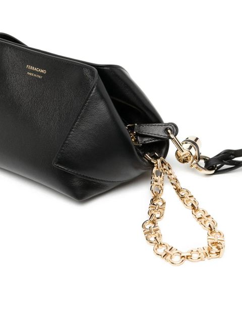 Ferragamo leather clutch bag - Black