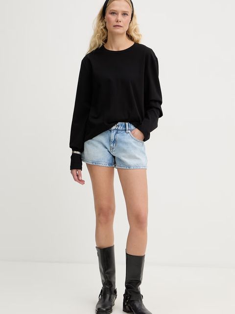 HUGO niebieskie szorty damskie jeansowe Galimon_B - zdjęcie produktu nr 1