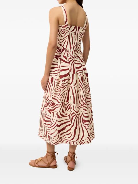 Marie Oliver Dixon zebra-print midi dress - Neutrals