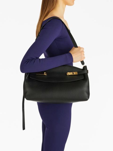 Ferragamo large pouch leather bag - Black