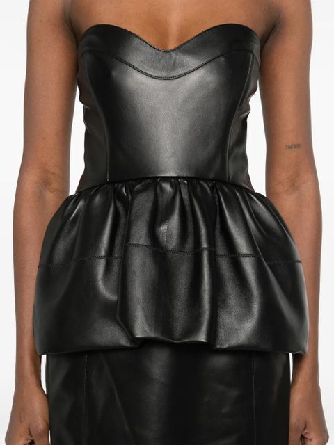 FENDI strapless peplum midi dress - Black