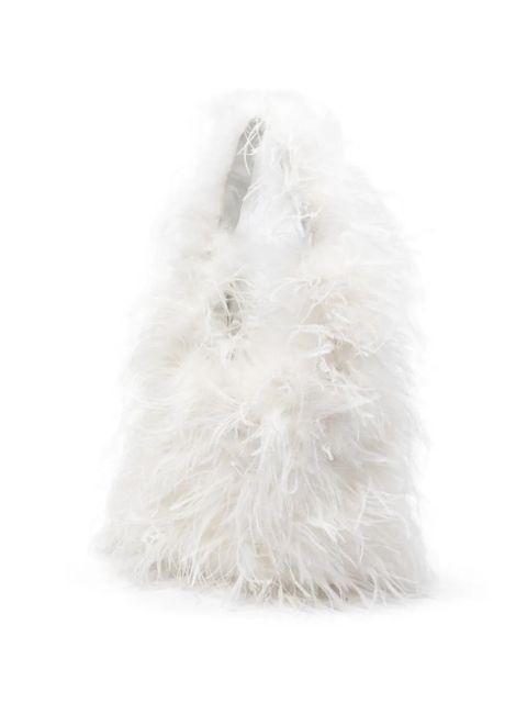 Yves Salomon feather shoulder bag - White