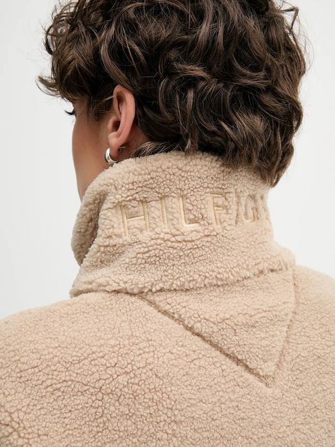 Tommy Hilfiger bluza polarowa damska kolor beżowy gładka WW0WW48260