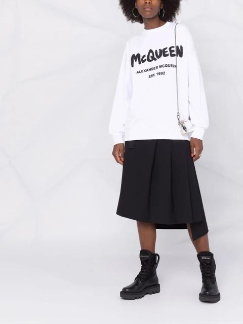 Alexander McQueen logo-print cotton sweatshirt - White - zdjęcie produktu nr 2