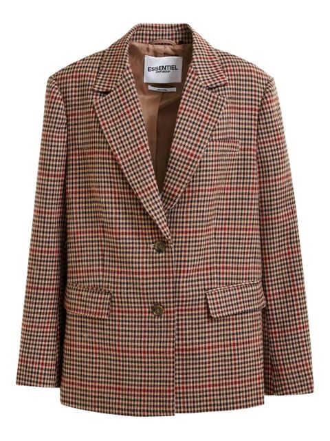 Essentiel Antwerp check-pattern single-breasted blazer - Brown - zdjęcie produktu nr 1