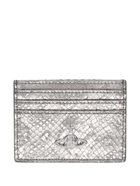 Vivienne Westwood orb reptile-effect card holder - Silver - zdjęcie produktu nr 1