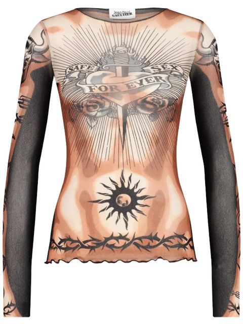 Jean Paul Gaultier printed long-sleeve top - Black - zdjęcie produktu nr 2