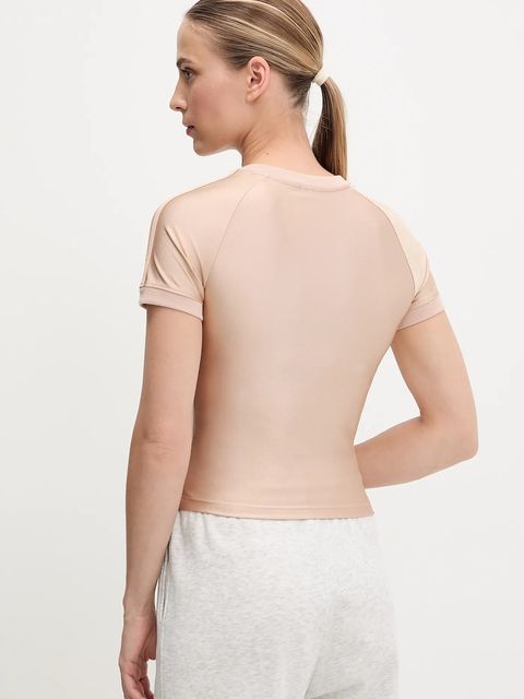 adidas Originals t-shirt 3-Stripe Spandex damski kolor beżowy JJ0909 - zdjęcie produktu nr 2