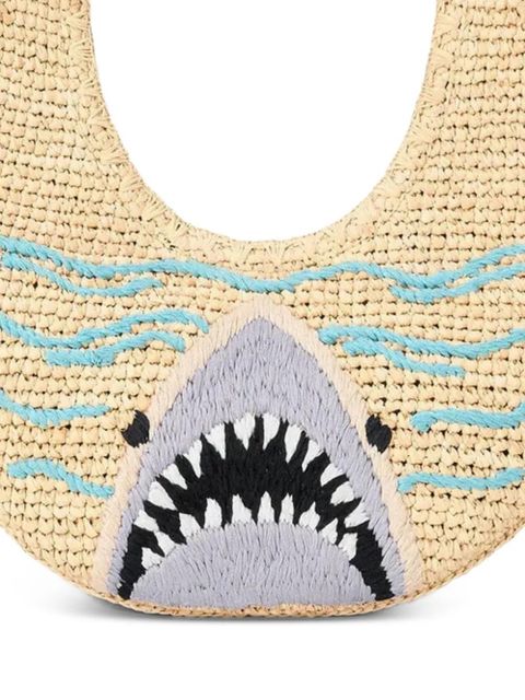 STAUD Moon raffia tote bag - Neutrals - zdjęcie produktu nr 2