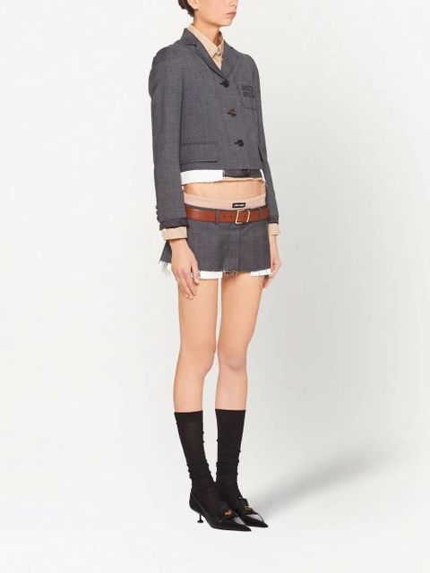 Miu Miu single-breasted Prince of Wales check blazer - Grey