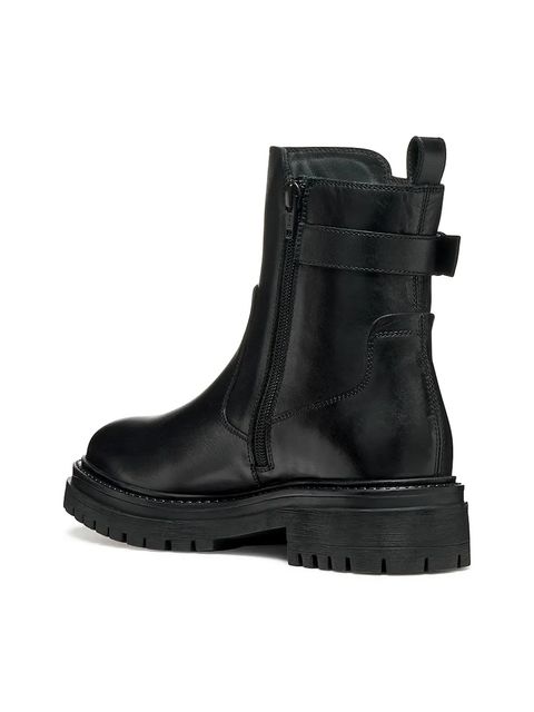 Geox botki skórzane D IRIDEA damskie kolor czarny na płaskim obcasie D36HRC 00043 C9999