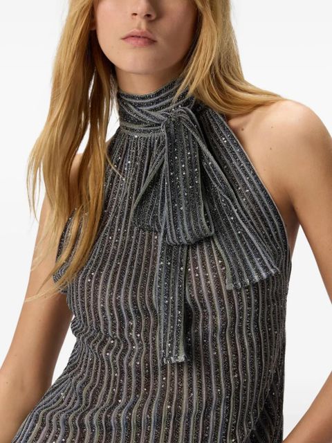 Missoni embellished halter top - Grey