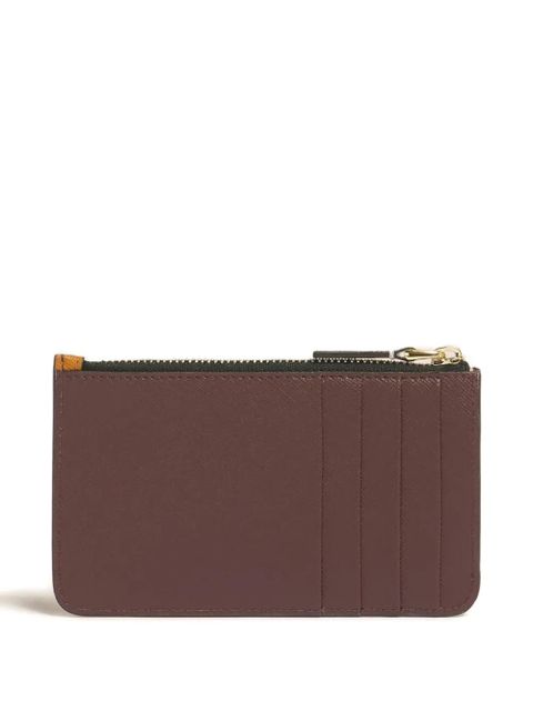 Marni saffiano-zipped cardholder - Brown