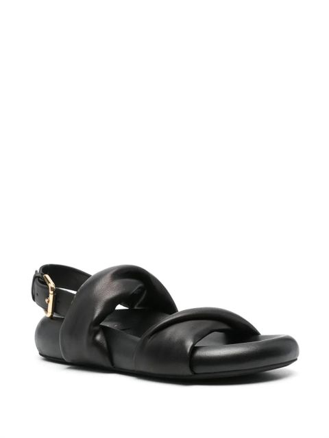 Marni logo-print leather sandals - Black