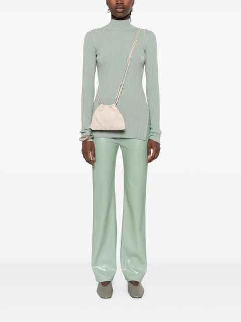 Nanushka five-pocket faux-leather trousers - Green