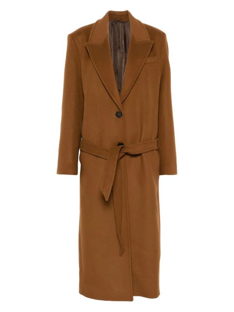 The Attico single-breasted belted coat - Brown - zdjęcie produktu nr 1