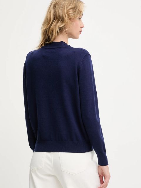 Answear.LAB sweter z kaszmirem damski kolor granatowy z półgolfem