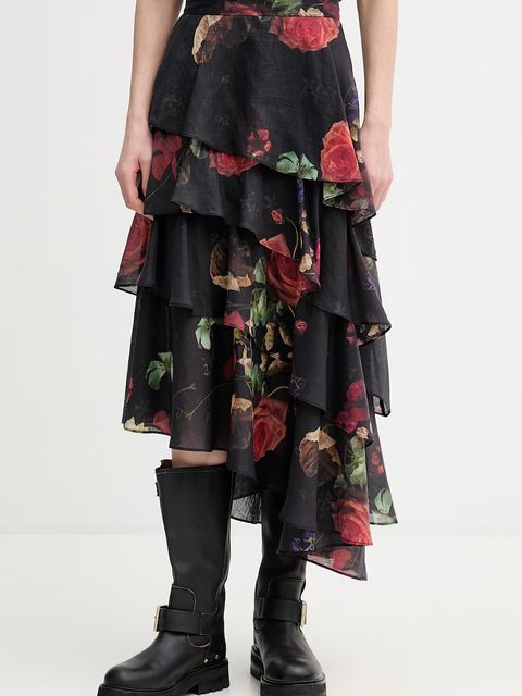 AllSaints spódnica z dodatkiem lnu CAYA - zdjęcie produktu nr 1