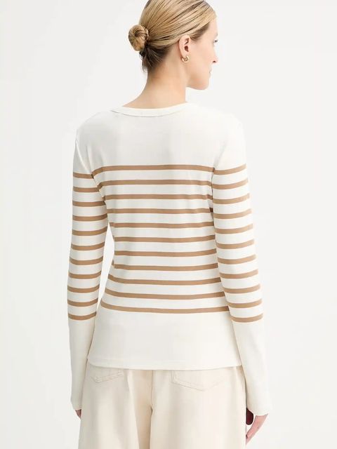 Marc O'Polo longsleeve bawełniany kolor beżowy 508207452151