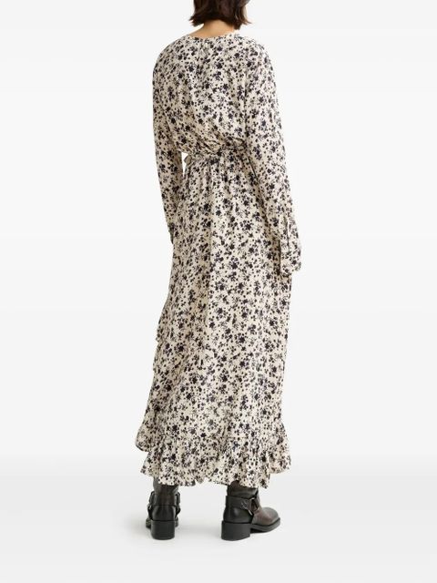 Essentiel Antwerp floral-print ruffled asymmetrical dress - White