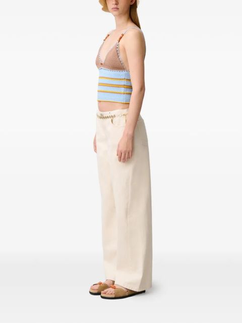 Claudie Pierlot beaded striped top - Blue