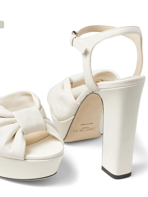 Jimmy Choo Heloise 120mm leather sandals - White