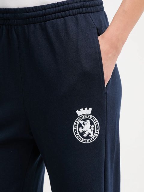 Tommy Hilfiger spodnie dresowe damskie kolor granatowy z aplikacją UW0UW06081