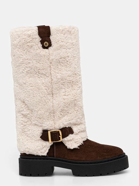 Steve Madden kozaki Godiva damskie kolor beżowy na platformie 11003413 - zdjęcie produktu nr 2