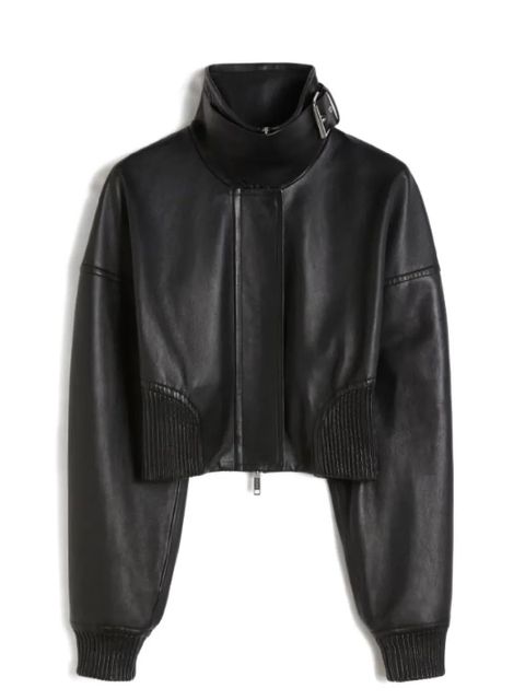 Sportmax high-neck zipped leather jacket - Black - zdjęcie produktu nr 2