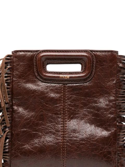 Maje patent-leather fringe mini bag - Brown