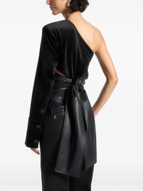 Manière De Voir velvet wrap top - Black