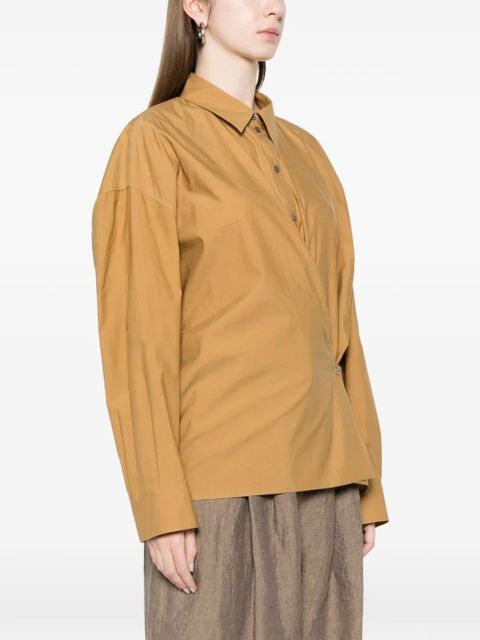 LEMAIRE wrap-over shirt - Brown - zdjęcie produktu nr 2