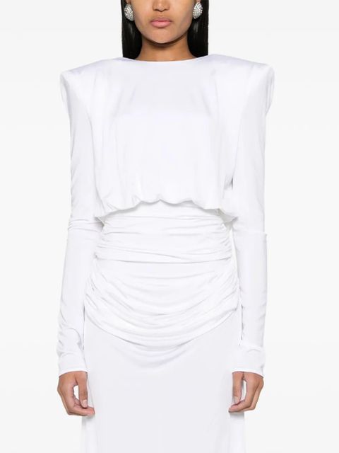 Magda Butrym long-sleeve draped blouse - White