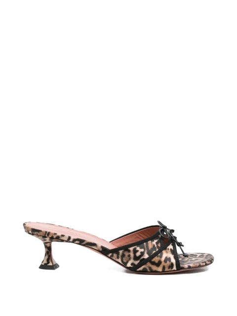 Amina Muaddi Eleonora leopard-print tie-detail mules - Neutrals - zdjęcie produktu nr 1