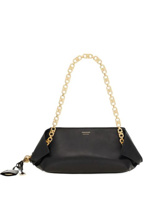 Ferragamo folded chain-link shoulder bag - Black - zdjęcie produktu nr 1
