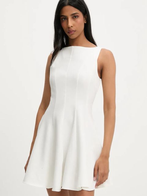 Answear.LAB sukienka kolor biały mini rozkloszowana