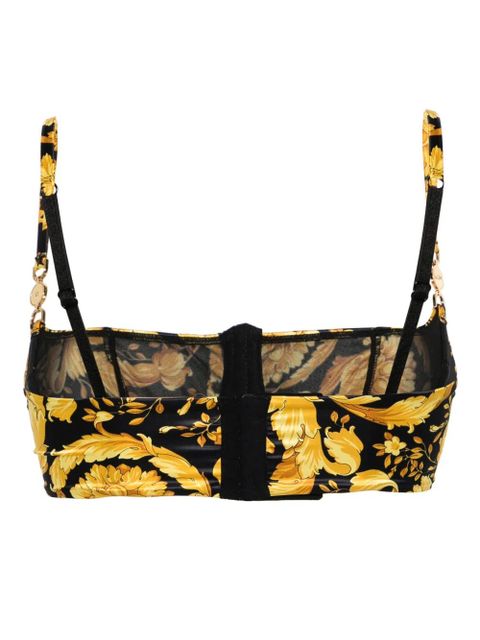 Versace Barocco-print balconette bra - Black