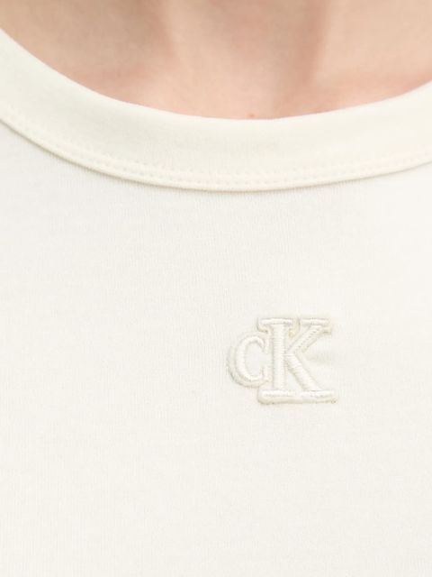 Calvin Klein Jeans sukienka kolor beżowy midi dopasowana LV047C240G