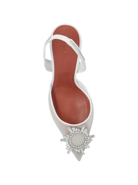 Amina Muaddi Begum mesh embellishment pumps - White
