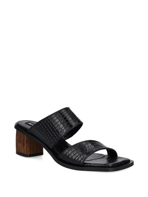 ALOHAS Gabin crocodile-effect block-heel slides - Black