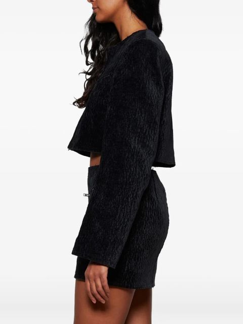 Alexander Wang velvet-effect cropped jacket - Black